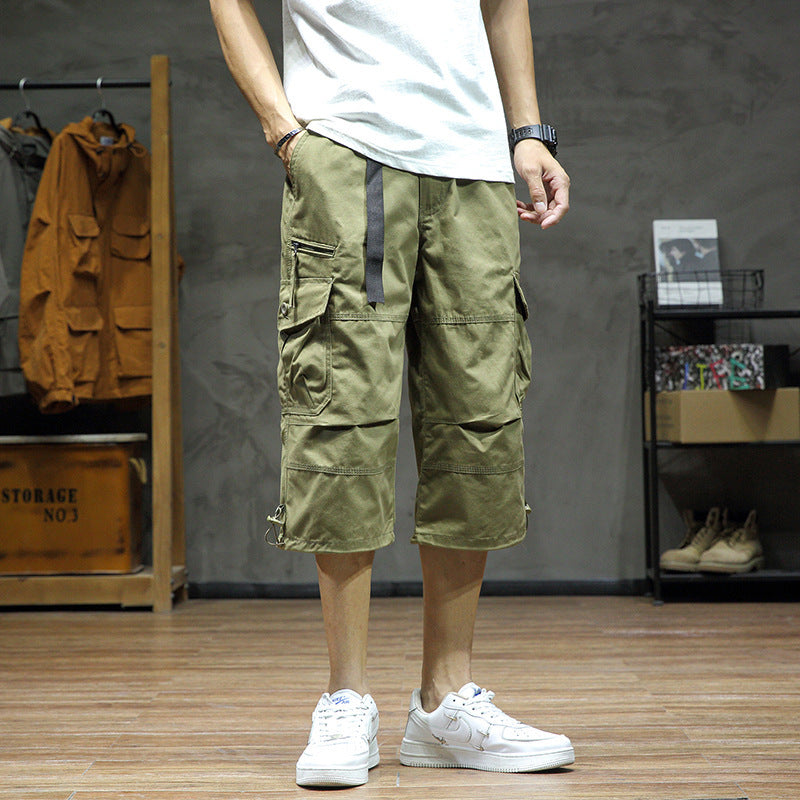 Casual Cropped Pants Men's Loose Straight