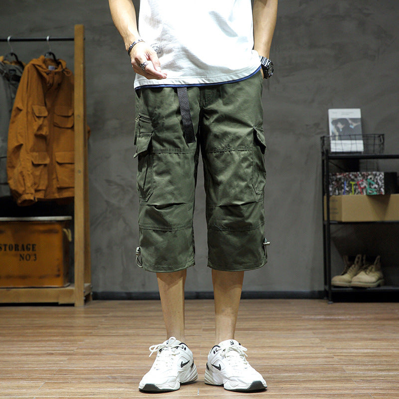 Casual Cropped Pants Men's Loose Straight