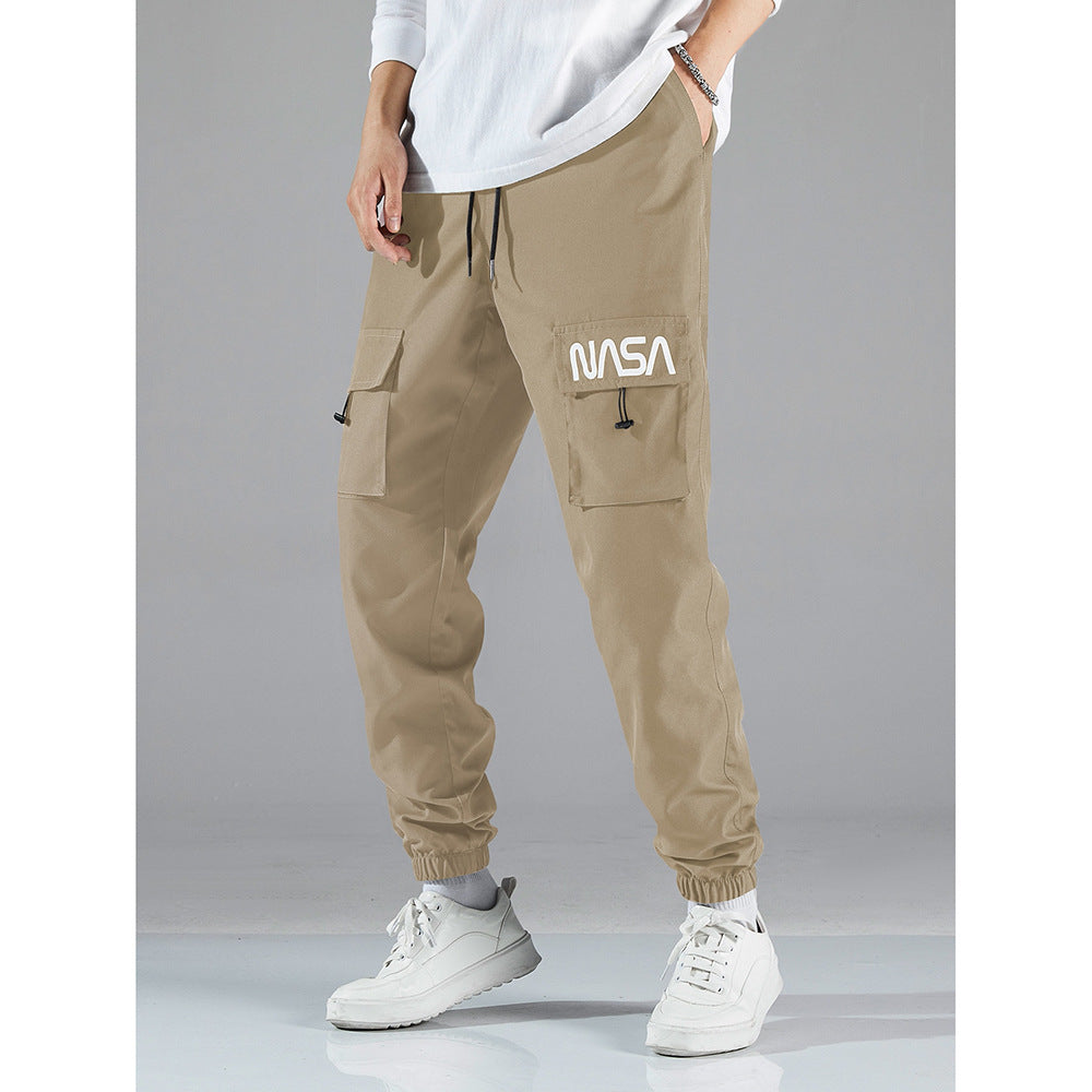 Straight Ankle Tied Wear-resistant Overalls Casual Pants