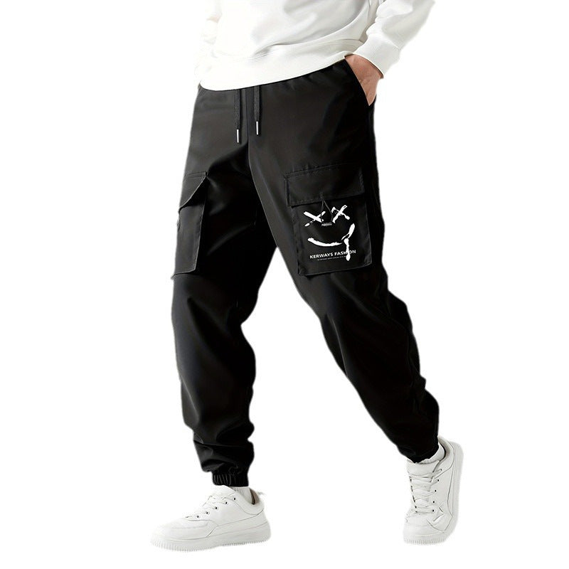 Straight Ankle Tied Wear-resistant Overalls Casual Pants