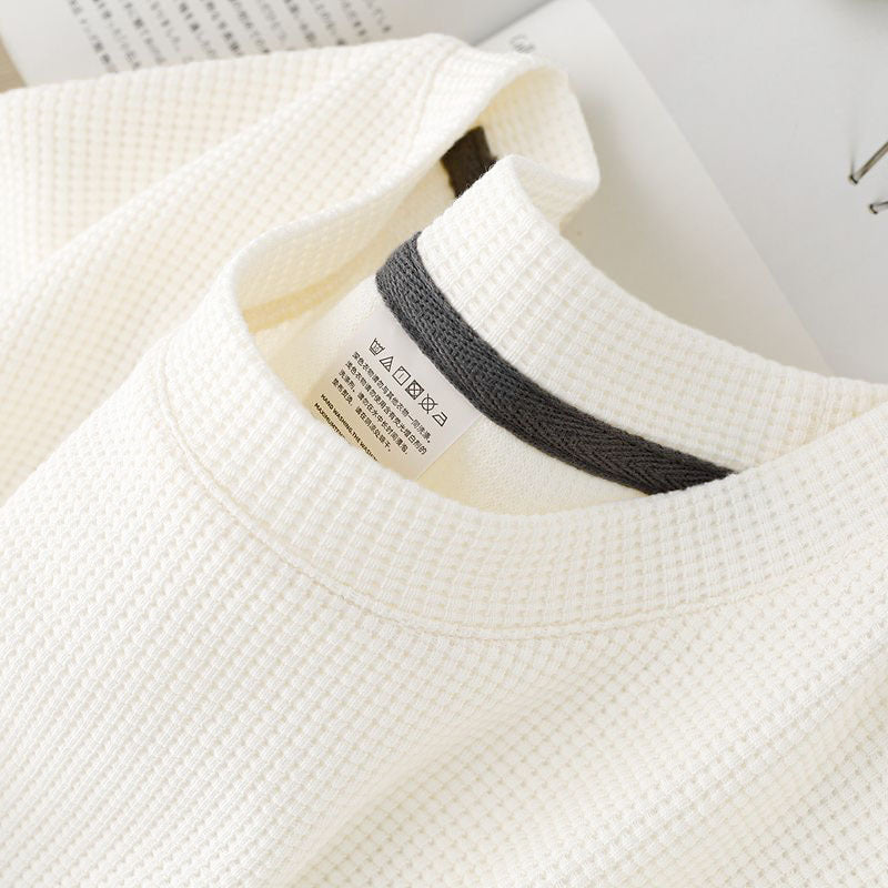 Summer Round Neck Half Sleeve Top Loose Casual Solid Color