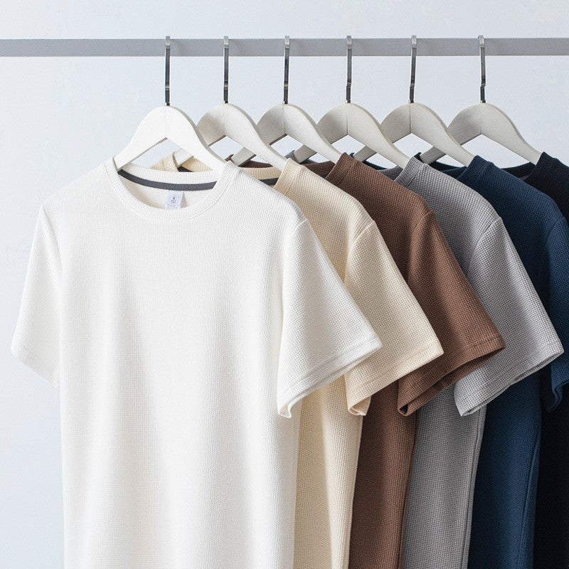 Summer Round Neck Half Sleeve Top Loose Casual Solid Color