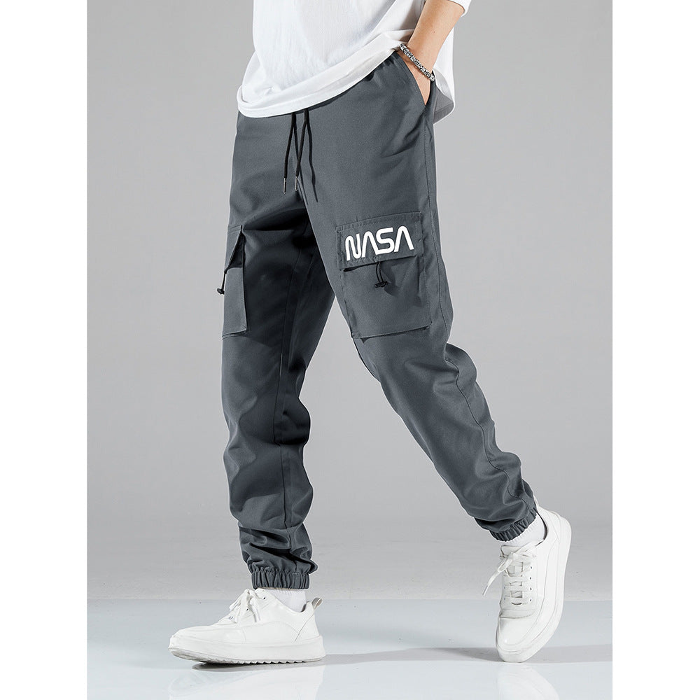 Straight Ankle Tied Wear-resistant Overalls Casual Pants