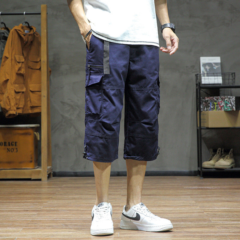 Casual Cropped Pants Men's Loose Straight
