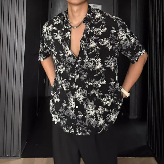 Vacation Style Pendant Short Sleeve Printed Shirt