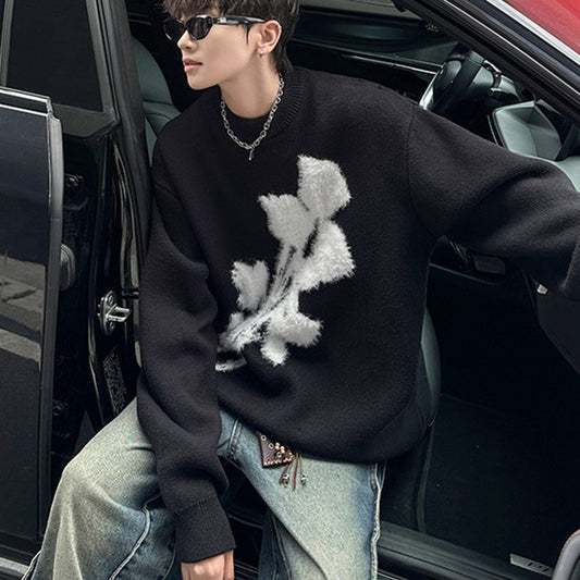 New American Retro Brocade Sweater Men's Loose Sweater