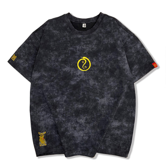 Embroidered Crew Neck Short Sleeve