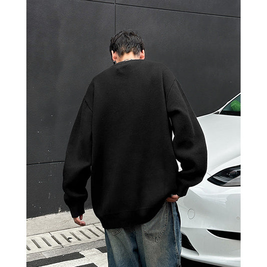 New American Retro Brocade Sweater Men's Loose Sweater