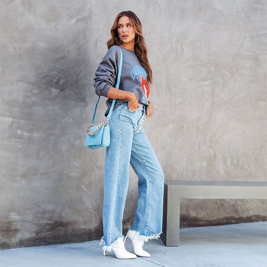 Women's Fashion Tassel Straight-leg Trousers