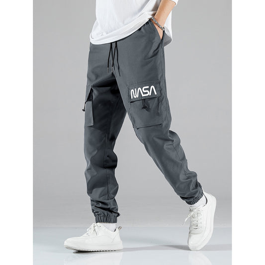 Straight Ankle Tied Wear-resistant Overalls Casual Pants