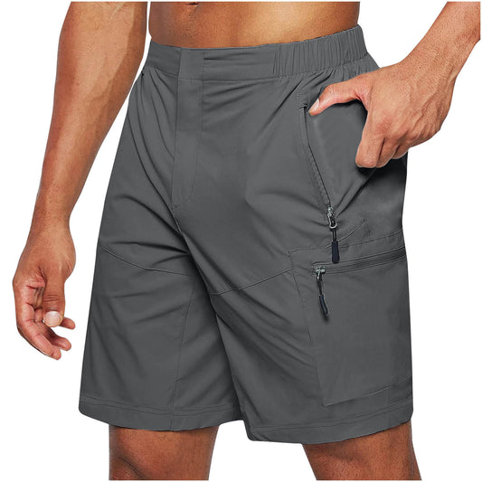 Men'S Classical Elastic Waist Strap Summer Shorts Classical Fit Fashion Outdoor Long Shorts For Men Knee-Length Straight Leg Pants Shorts