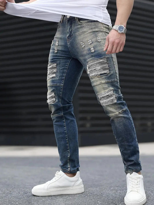 Men's Fashion Ripped Cool High Street Jeans